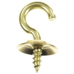 Ace Small Bright Brass Gold Brass Cup Hook 8 Lb 100 Pk
