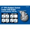 Titan 4 In. D Swivel Thermoplastic Rubber Caster 250 Lb 1 Pk