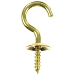 Ace Small Bright Brass Brass 0.3125 In. L Cup Hook 10 Lb 75 Pk