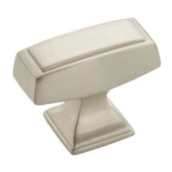 Amerock Mulholland Rectangle Cabinet Knob 1-3/16 In. Satin Nickel 1 Pk