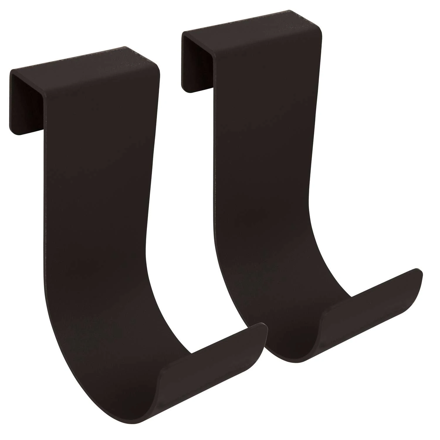 MIDE Products 6 In. L Powder Coated Black Aluminum Short Slip-On Hook 25 Lb. Cap. 2 Pk