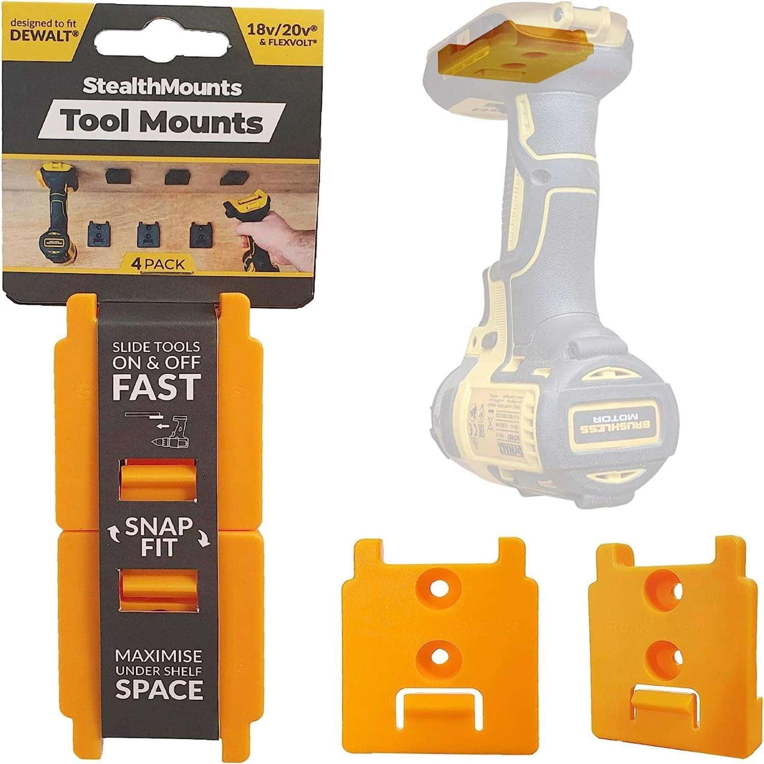 StealthMounts Yellow ABS Tool Holder 4 Pk