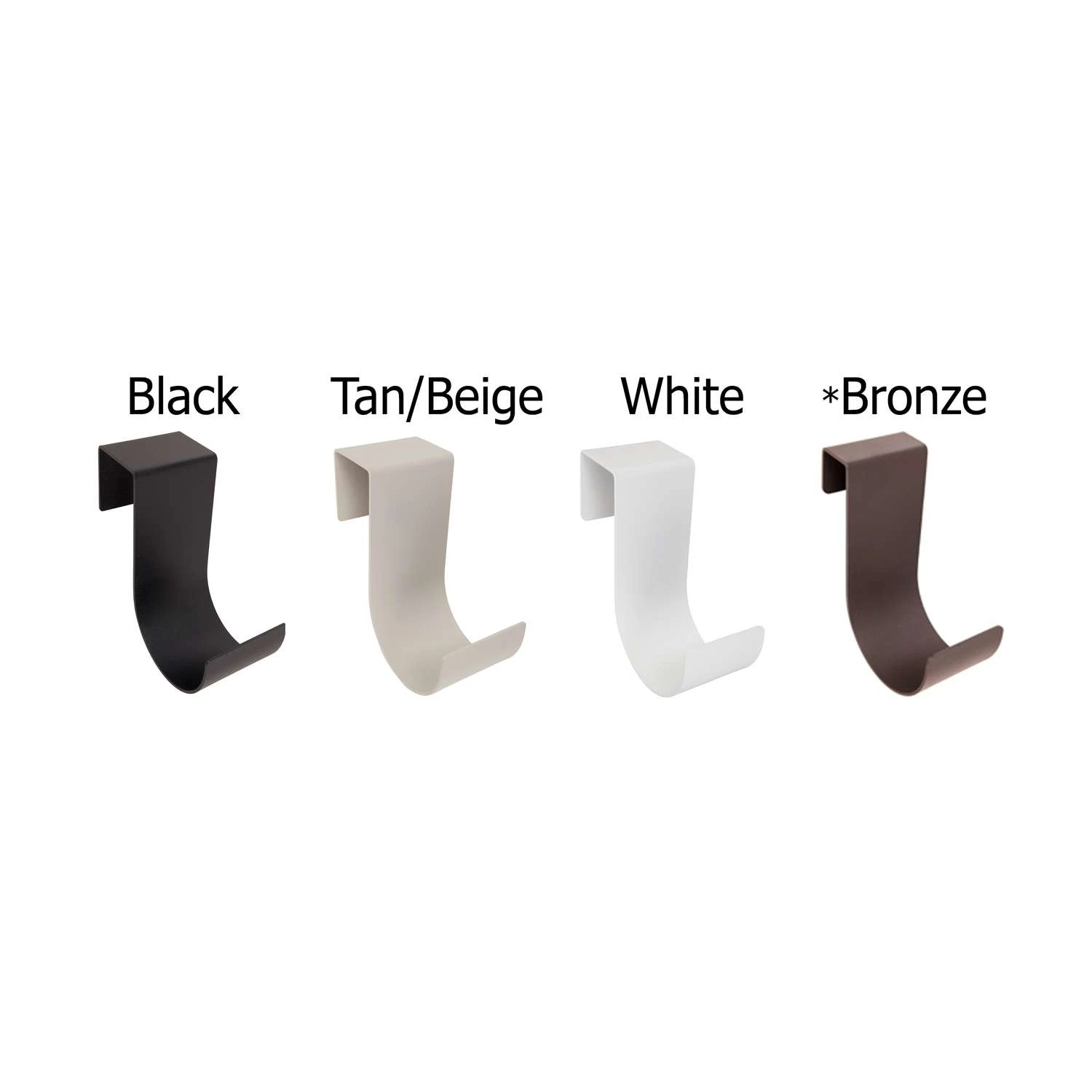 MIDE Products 6 In. L Powder Coated Black Aluminum Short Slip-On Hook 25 Lb. Cap. 2 Pk - Image 2