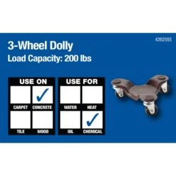 Titan 6 In. D Plastic Triple Caster 200 Lb 1 Pk