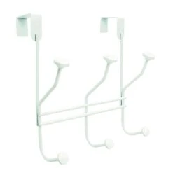 Amerock 9-5/16 In. L White Steel Medium Multiple Over The Door Hook 1 Pk