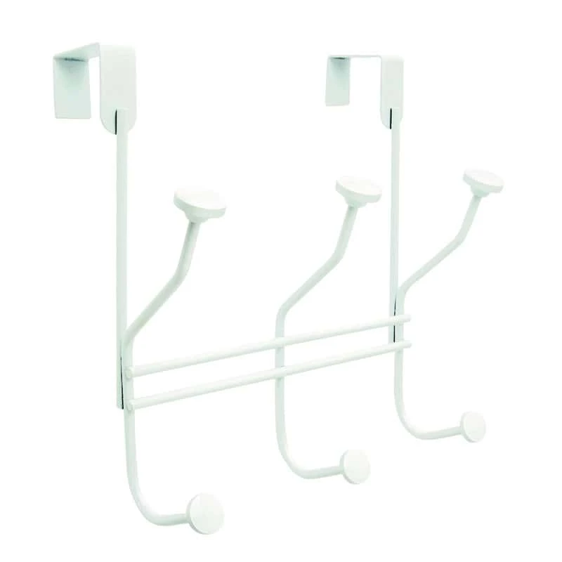 Amerock 9-5/16 In. L White Steel Medium Multiple Over The Door Hook 1 Pk