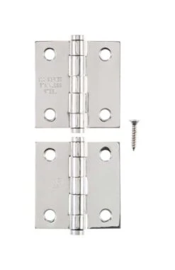 Ace 1.1 In. W X 2 In. L Stainless Steel Silver Stainless Steel Narrow Hinge 2 Pk