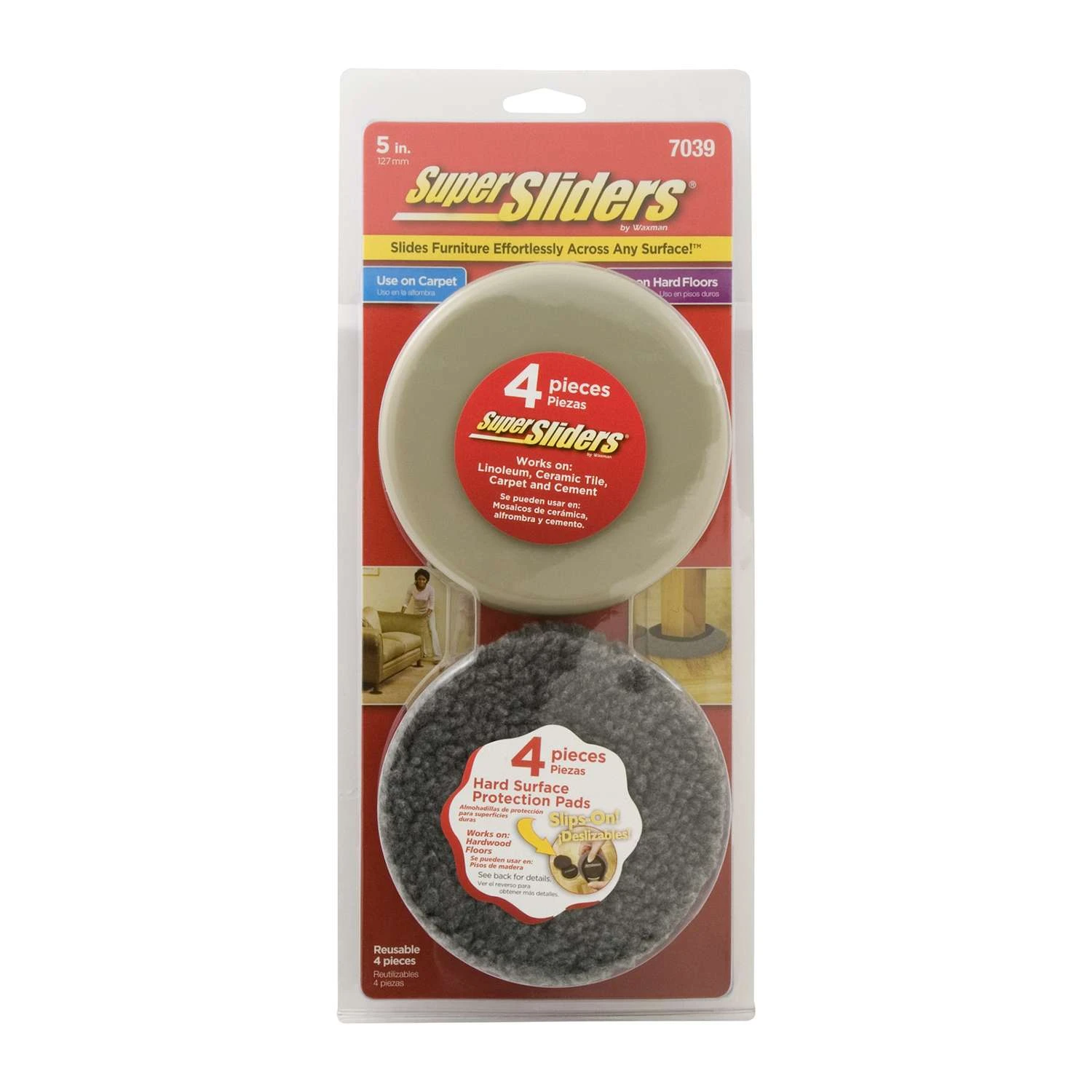 SuperSliders Beige Assorted In. Push-On Plastic Chair Glide 4 Pk