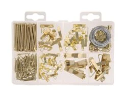 Hillman Brass-Plated Silver Assorted Picture Hanging Set 50 Lb 2 Pk