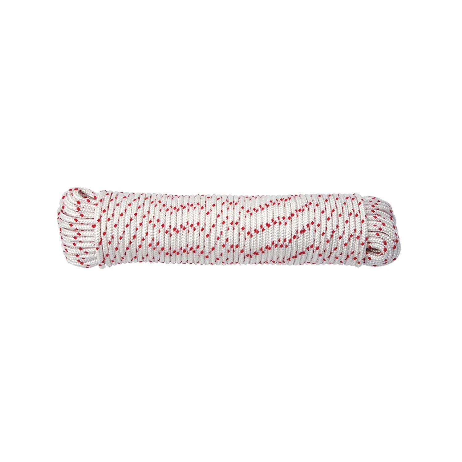 Koch 1/4 In. D X 50 Ft. L Red/White Diamond Braided Polyester Rope