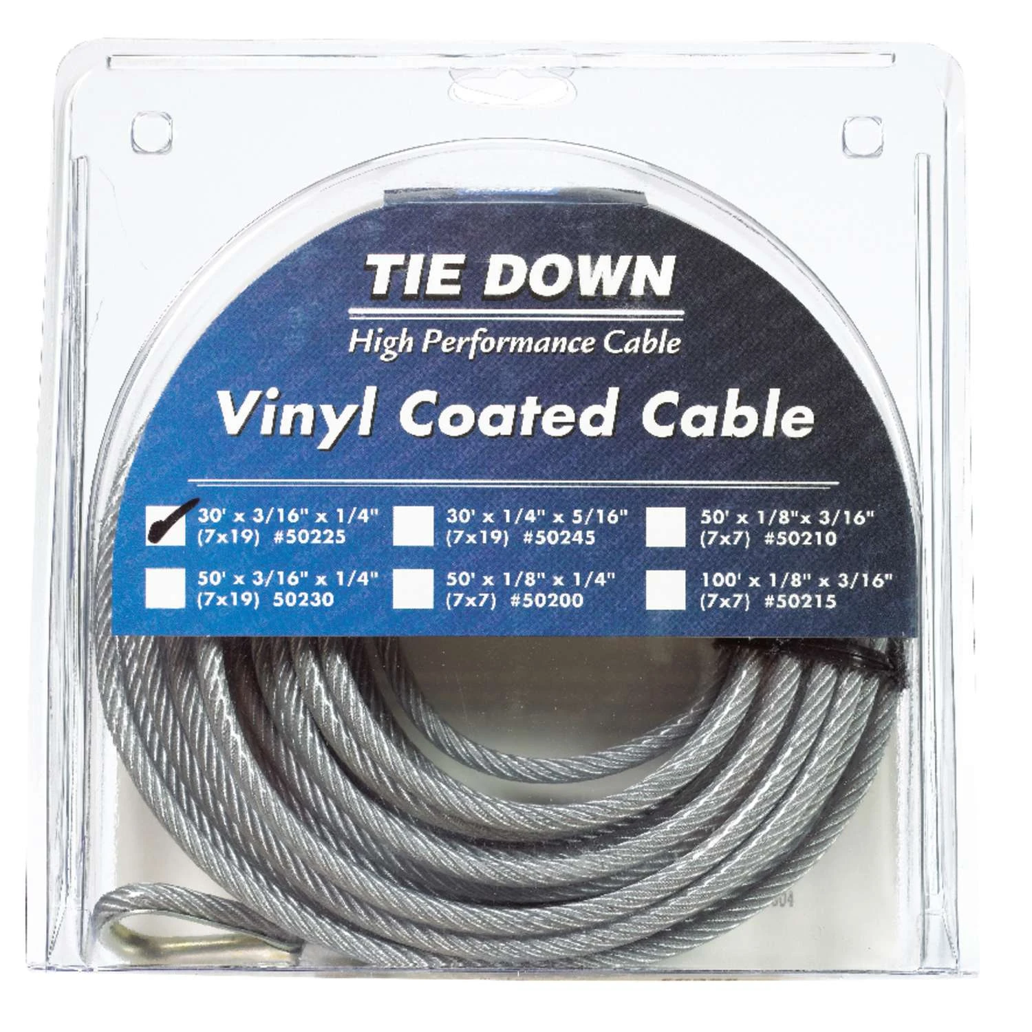 Tie Down Engineering Vinyl Coated Galvanized Steel 3/16 In. D X 30 Ft. L Aircraft Cable