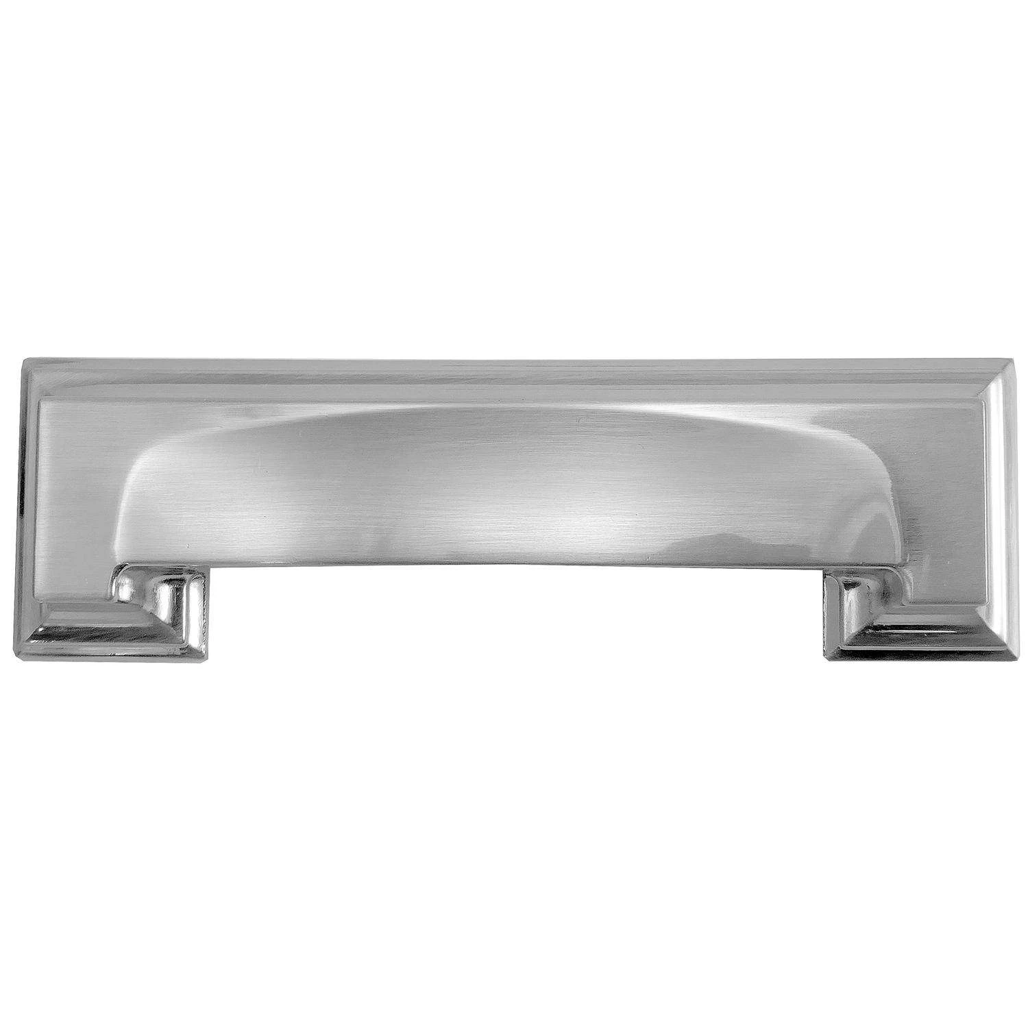 MNG Park Avenue Traditional Cabinet Pull Cup 3 In. & 3-3/4 In. Satin Nickel Silver 1 Pk - Image 4