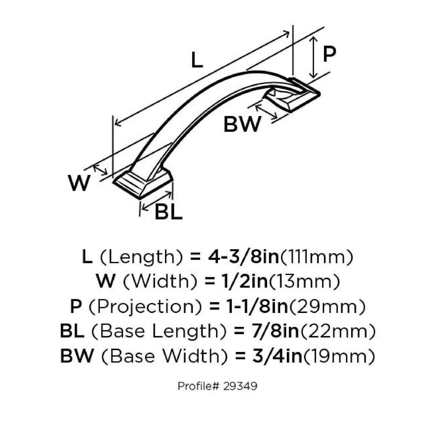 Amerock Candler Half Oval Arch Cabinet Pull 3 In. Oil Rubbed Bronze 5 Pk - Image 5