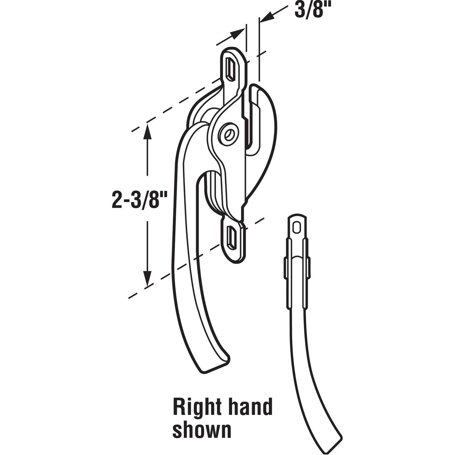 Prime-Line Painted Aluminum Zinc Right Casement Operator Crank Handle 1 Pk - Image 2