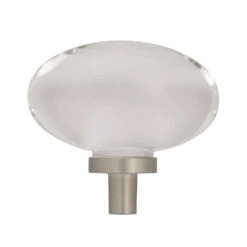 Amerock Glacio Oval Cabinet Knob 1-3/16 In. Satin Nickel 1 Pk