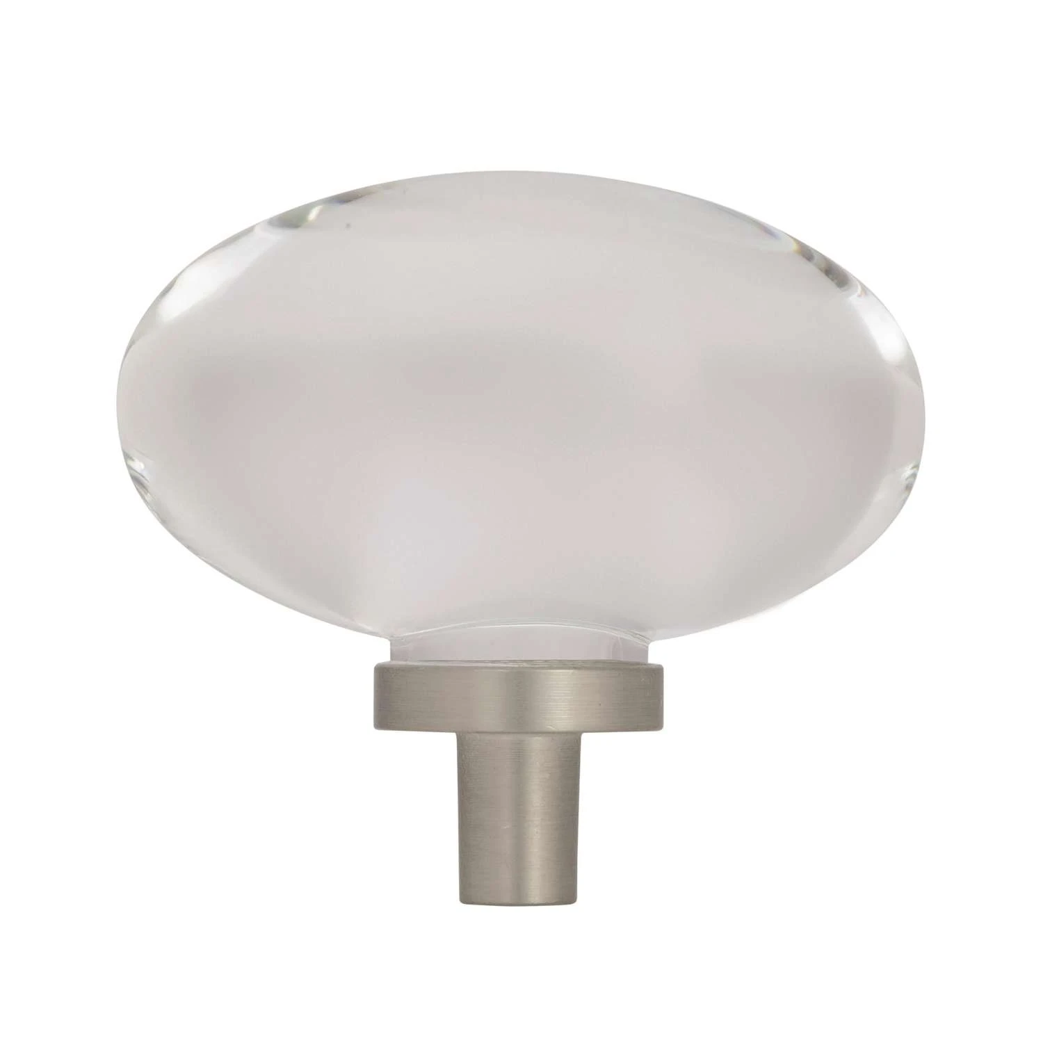 Amerock Glacio Oval Cabinet Knob 1-3/16 In. Satin Nickel 1 Pk