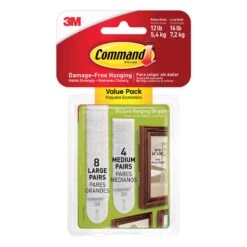 3M Command White Picture Hanging Strips 16 Lb 8 Pk