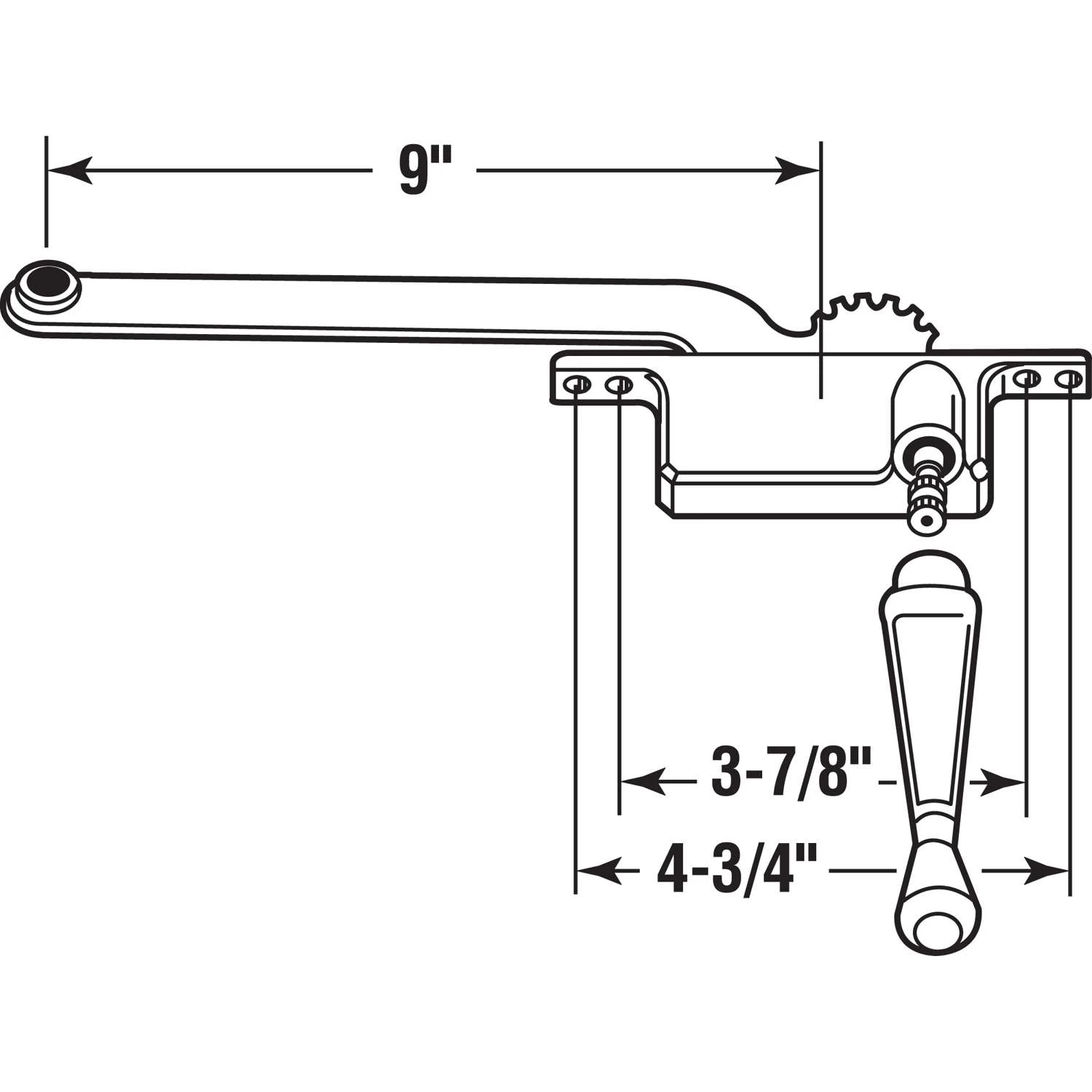 Prime-Line White Steel Right Single-Arm Casement Window Operator For Steel Framed Windows - Image 2