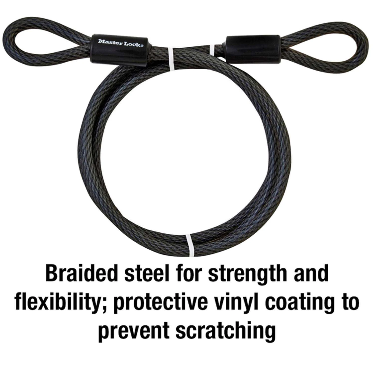 Master Lock 3/8 In. D X 72 In. L Vinyl Coated Steel Flexible Braided Steel Cable - Image 4