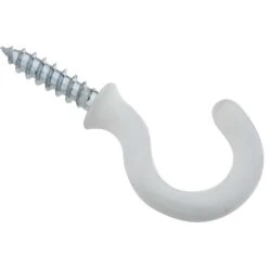 National Hardware Vinyl Coated White Steel Cup Hook 10 Lb 1 Pk