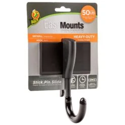 Duck EasyMounts 3.69 In. L Matte Black Fiberglass Medium Hook 50 Lb. Cap. 1 Pk