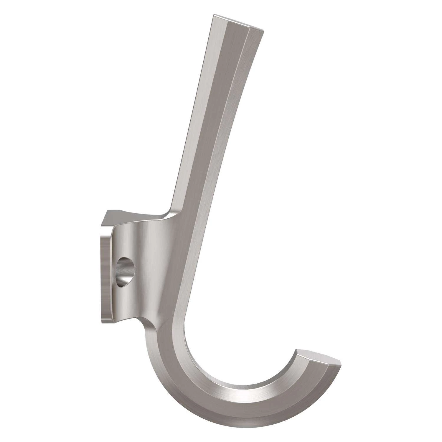 National Hardware Powell Medium Satin Nickel Silver Aluminum 4-15/16 In. L Angled Hook 60 Lb 1 Pk - Image 2