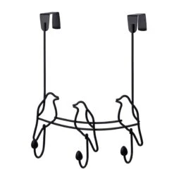 Spectrum 10-1/2 In. L Black Steel Tweet Over The Door Hook Rack 1 Pk