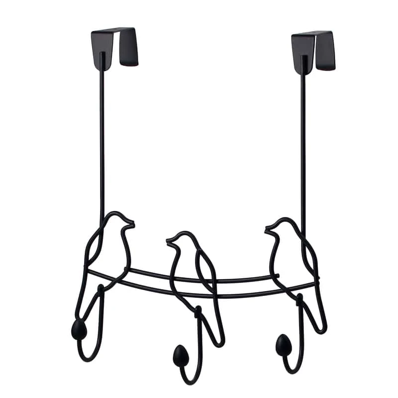 Spectrum 10-1/2 In. L Black Steel Tweet Over The Door Hook Rack 1 Pk