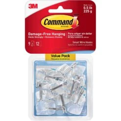 3M Command Small Plastic Wire Hooks 1.625 In. L 9 Pk