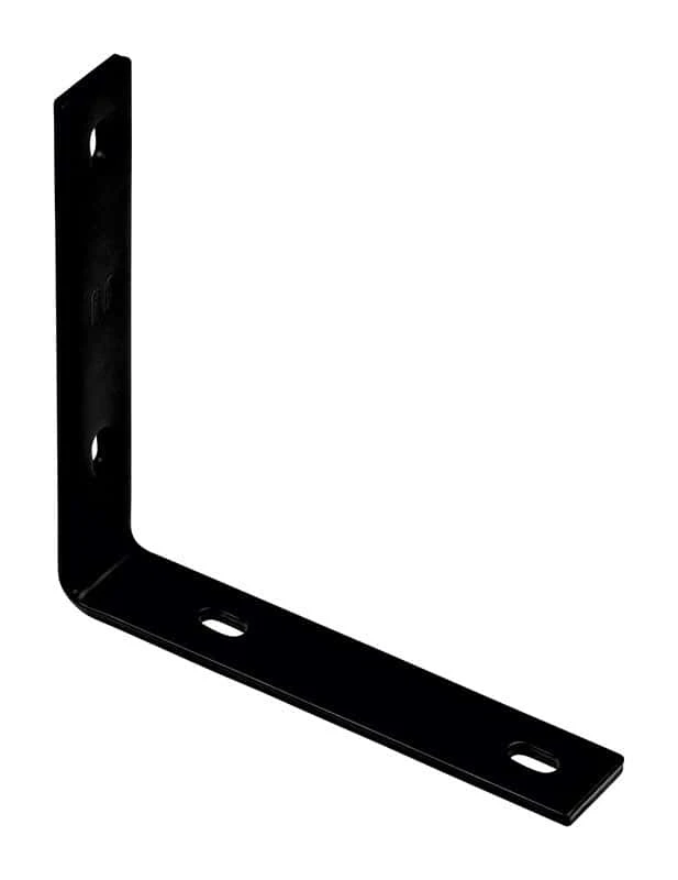 National Hardware 8.25 In. H X 1.5 In. W X 0.25 In. D Black Carbon Steel Inside/Outside Corner Brace