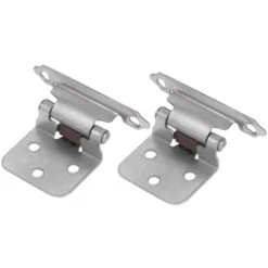 Laurey 1-5/8 In. W X 2-3/4 In. L Brushed Satin Nickel Silver Metal Cabinet Hinge 2 Pk