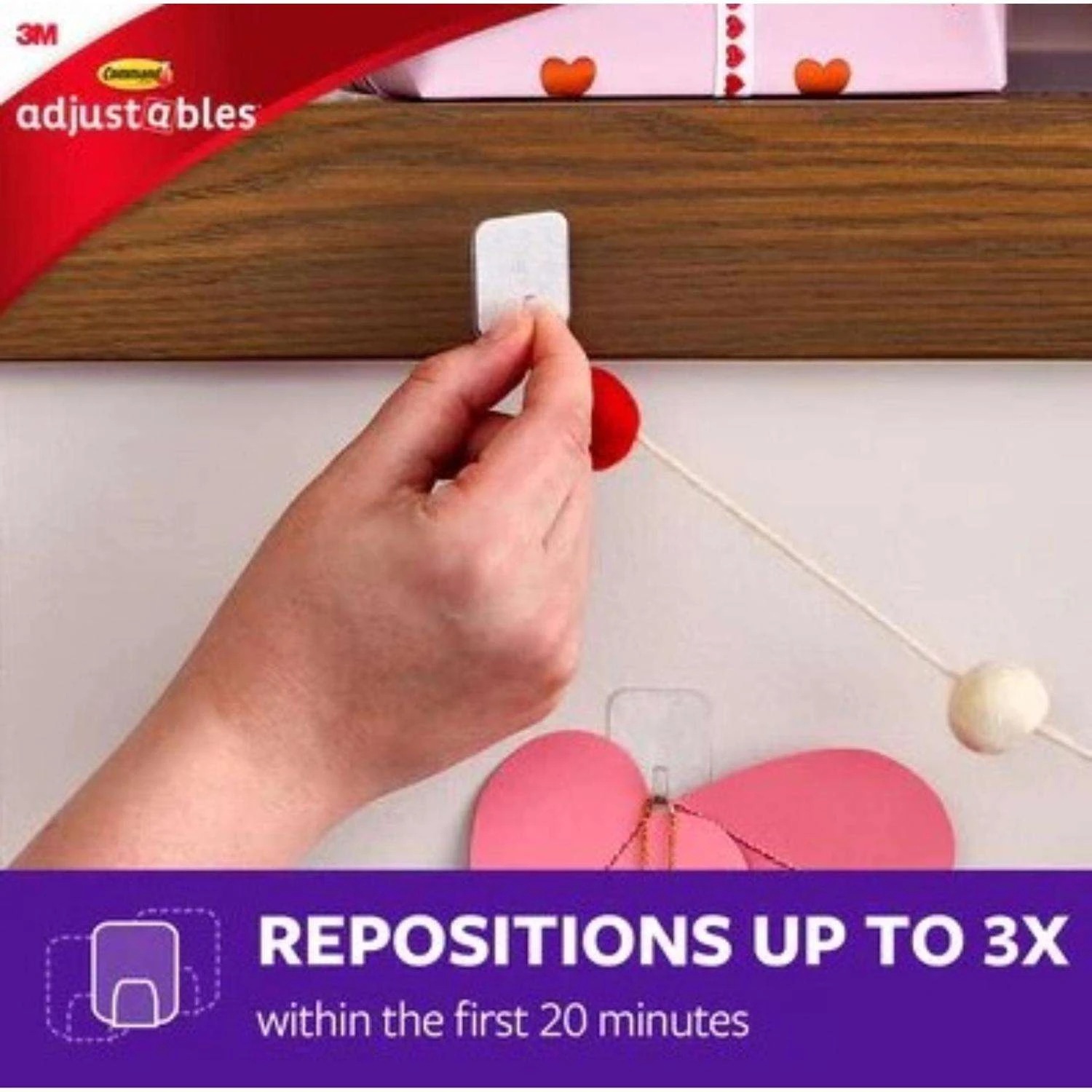 3M Command Adjustables Small Brushed Clear Plastic 1.03 In. L Hook 0.5 Lb 14 Pk - Image 3