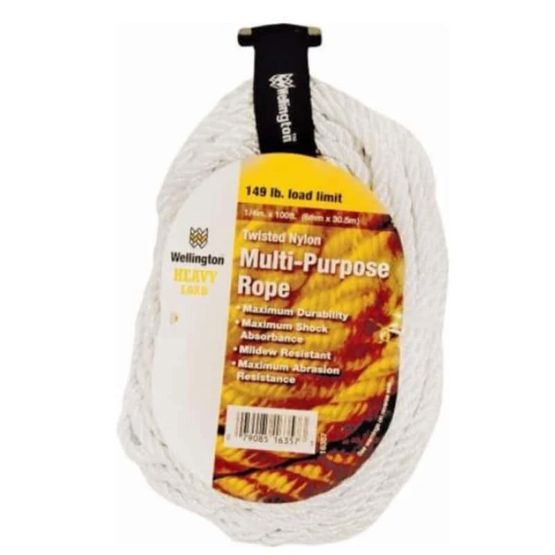 Wellington 1/4 In. D X 100 Ft. L White Twisted Nylon Rope
