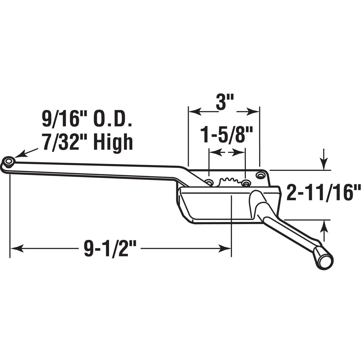 Prime-Line Bronze Steel Right Single-Arm Casement Operator W/Crank - Image 2