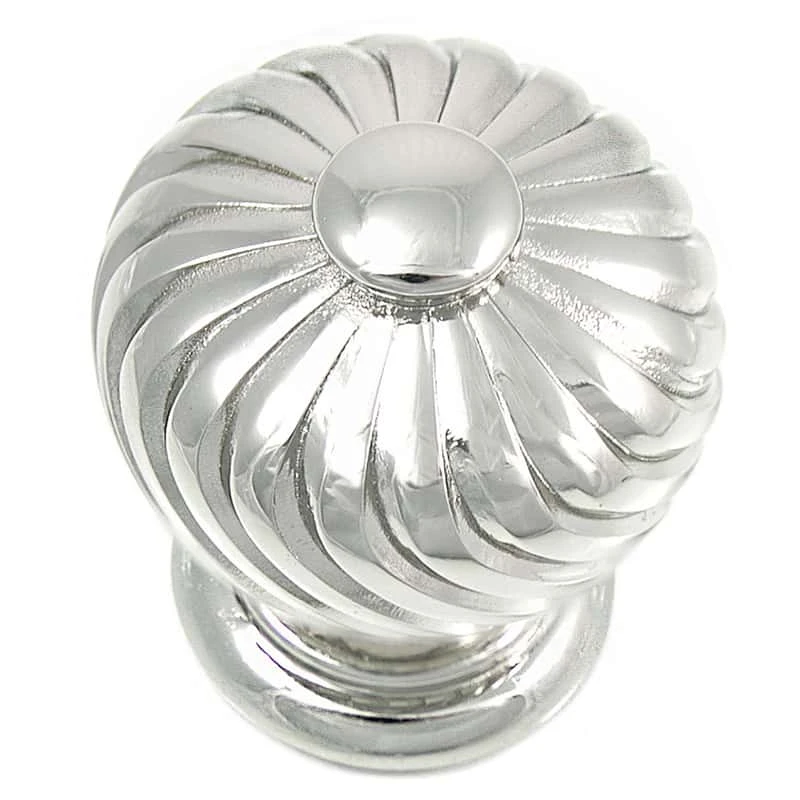 MNG Traditional Round Cabinet Knob 1-1/4 In. D 1-5/16 In. Polished Nickel 1 Pk