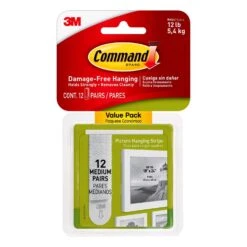 3M Command White Medium Picture Hanging Strips 12 Lb 12 Pk