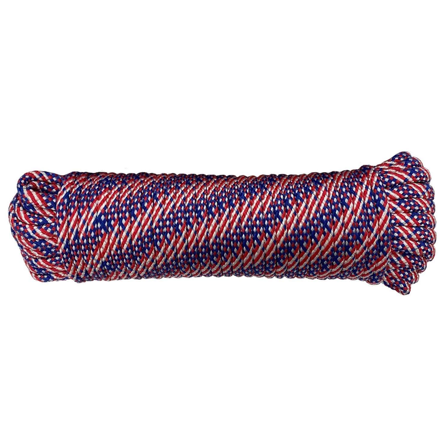 Koch 1/4 In. D X 100 Ft. L Red/White/Blue Diamond Braided Polypropylene Rope - Image 2