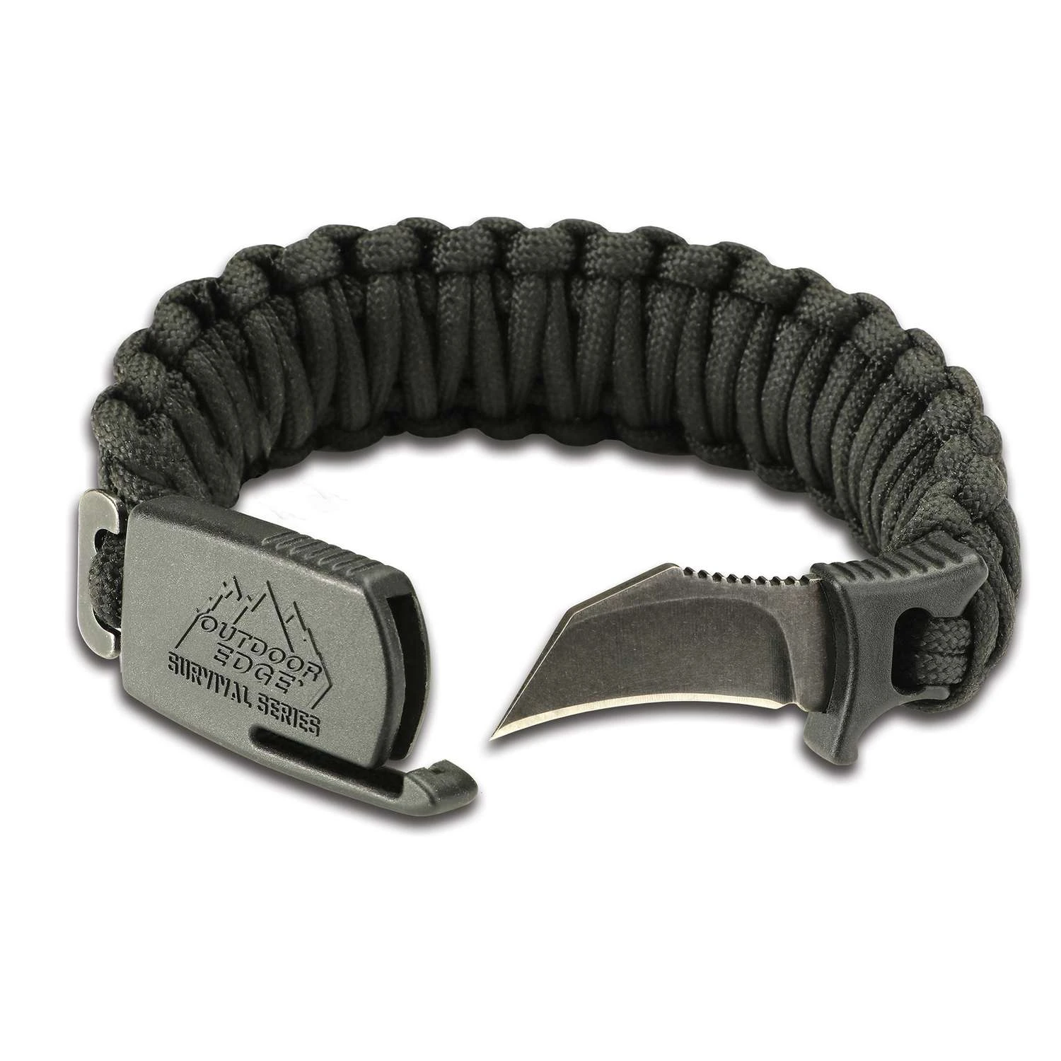 Outdoor Edge Para-Claw 1/16 In. D X 7 In. L Black Braided Paracord Large Survival Bracelet