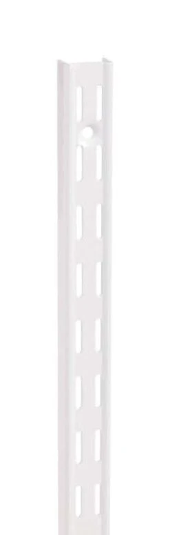 Knape & Vogt 82 Series White Steel Double Slot Bracket 14 Ga. 78 In. L