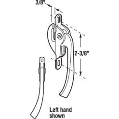 Prime-Line 1.1 In. L Aluminum Silver Zinc Left Casement Locking Handle Casement Operator Tee Handle