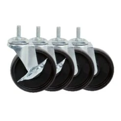 Honey-Can-Do 4 In. D Swivel Rubber Caster 350 Lb 4 Pk
