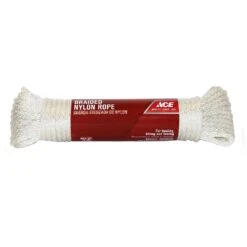Ace 1/4 In. D X 50 Ft. L White Solid Braided Nylon Rope