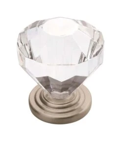 Amerock Traditional Classics Round Furniture Knob 1-1/4 In. D 1-1/5 In. Satin Nickel 5 Pk