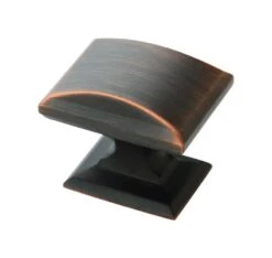 Amerock Candler Rectangle Cabinet Knob 1-1/4 In. D 1-1/8 In. Oil Rubbed Bronze 5 Pk