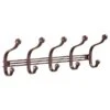 IDesign 15-1/4 In. L Bronze Silver Steel Large York Lyra 5-Hook Rack 1 Pk