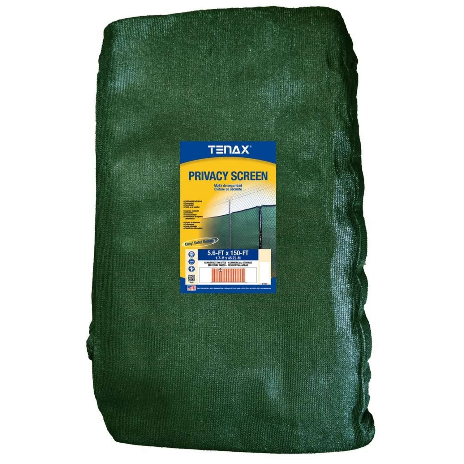 Tenax 5.6 Ft. W X 150 Ft. L Green Polyethylene Privacy Screen - Image 2