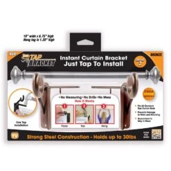 TAP BRACKET As Seen On TV Bronze Steel Curtain Bracket 30 Lb