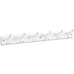 National Hardware 27 In. L White Wood White Hook Rack 1 Pk
