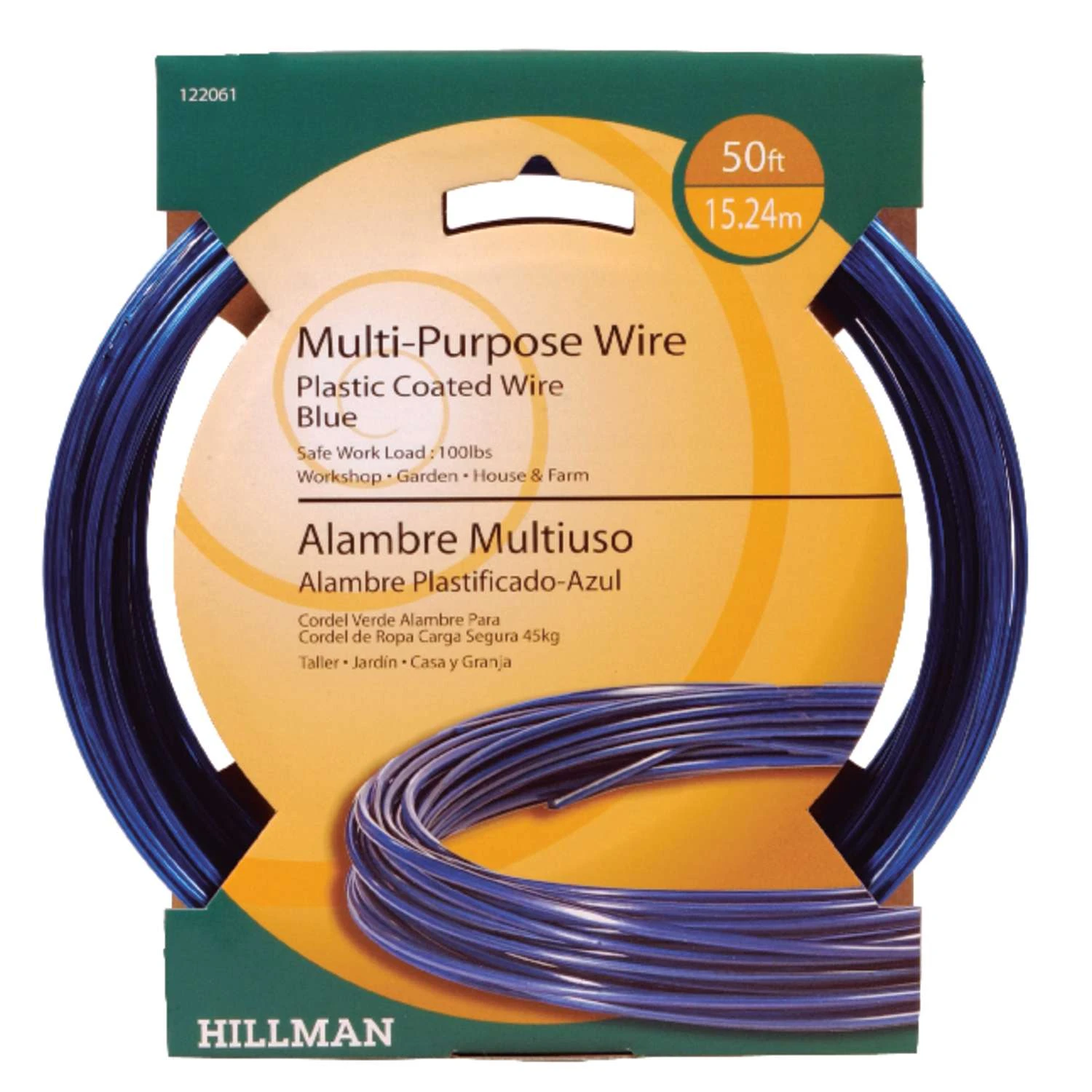 Hillman 0.150 - 0.160 In. D X 50 Ft. L Plastic 18 Ga. Wire
