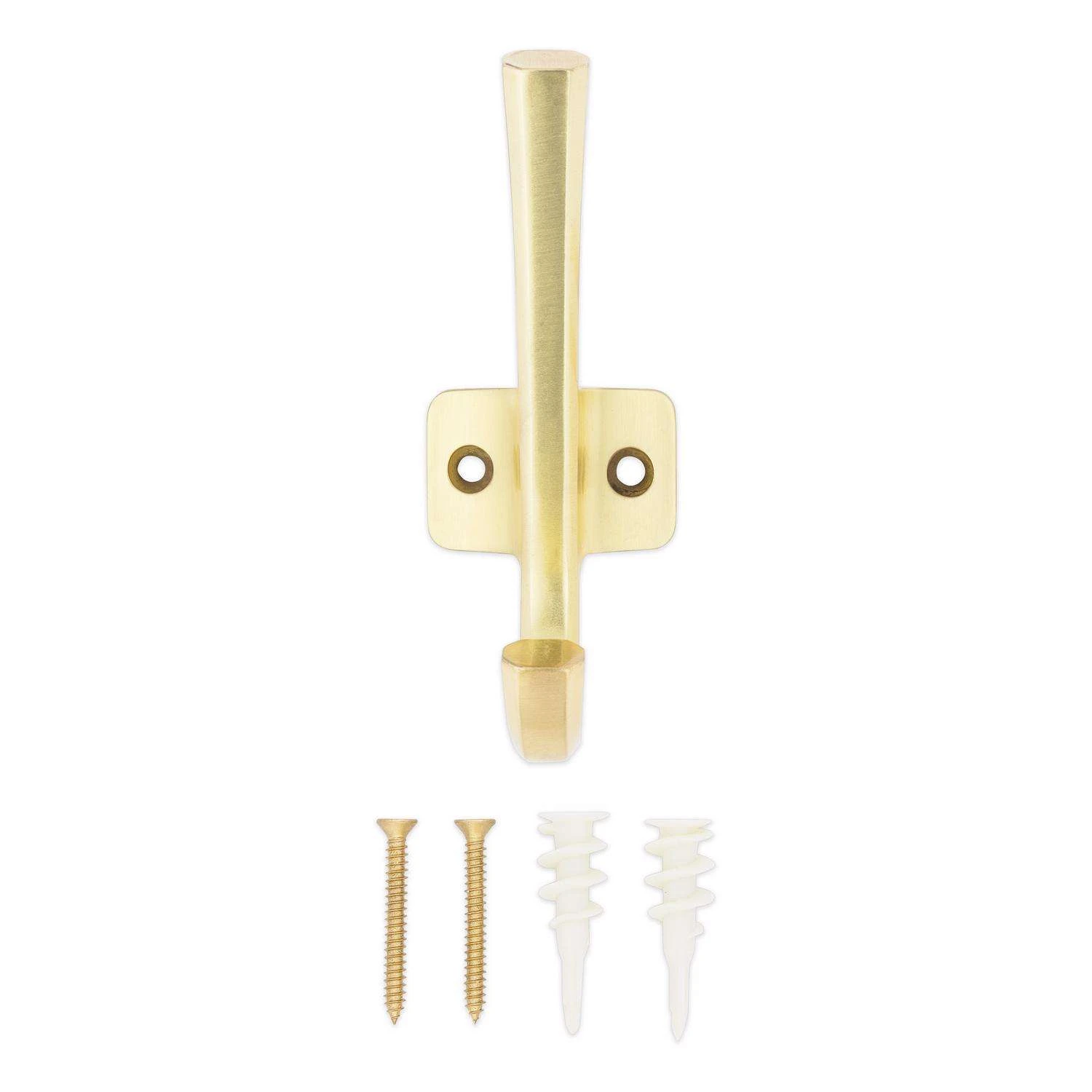 National Hardware Powell Medium Brushed Gold Aluminum 4-15/16 In. L Angled Hook 60 Lb 1 Pk - Image 5